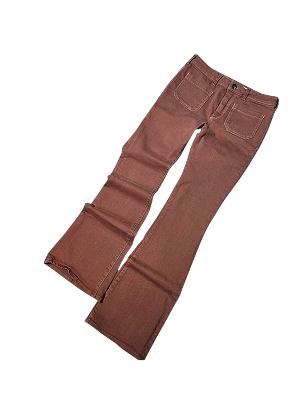 Pilcro And The Letterpress High Rise Skinny Bootcut Denim Jeans In Brown Size 26